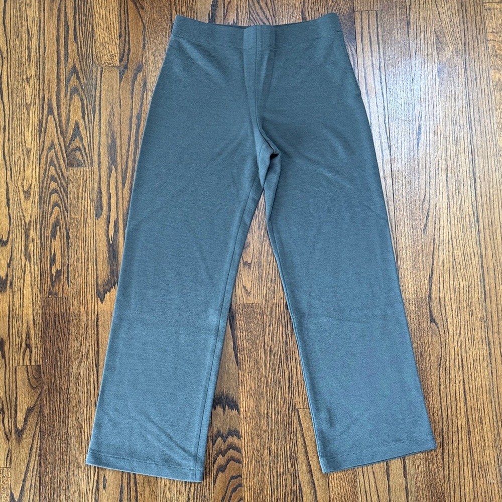 B30 Eileen Fisher Women XS Slate Straight Leg Pants Stretch Waist Comfy